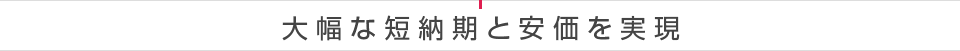 大幅な短納期と安価を実現